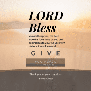 A poster with the words lord bless you and keep you.